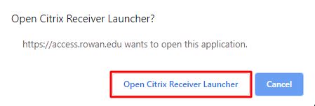 open Citrix Receiver